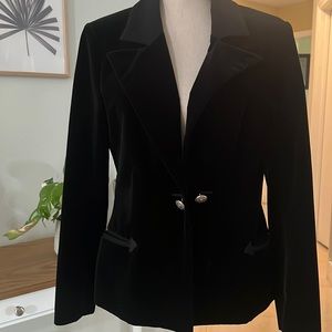 Black original Chanel velvet uniform jacket. Cotton/ Wool Great condition